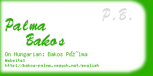 palma bakos business card